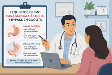 Requisitos de IMC para manga gástrica y bypass en Bogotá